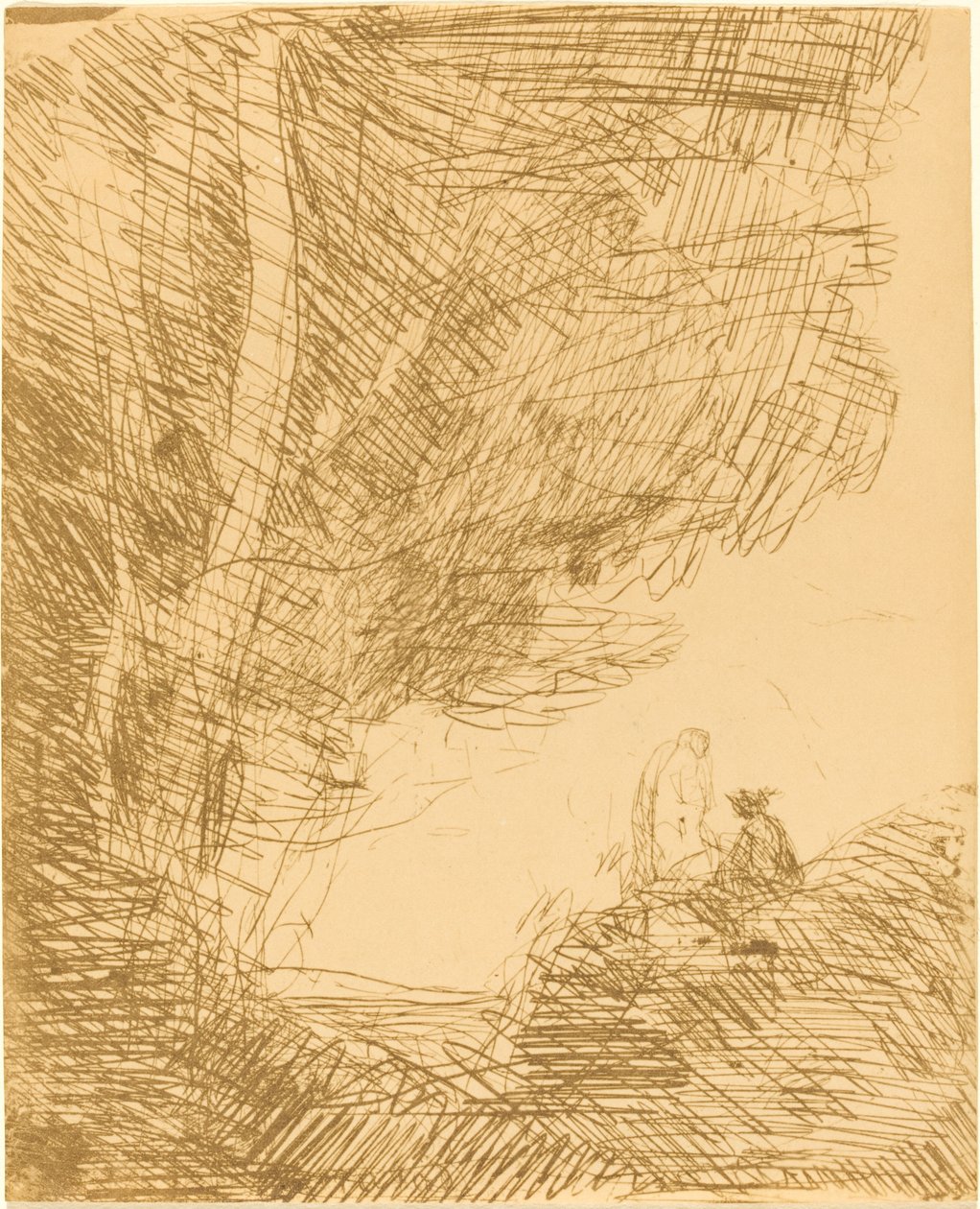 De Dichter en Zijn Muze (Le Poète et la muse) door Jean Baptiste Camille Corot
