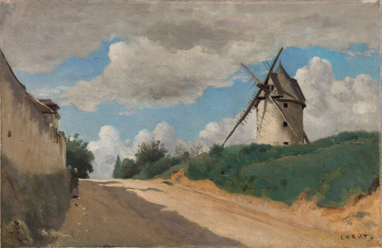 De molen, ca. 1835-1840 door Jean Baptiste Camille Corot