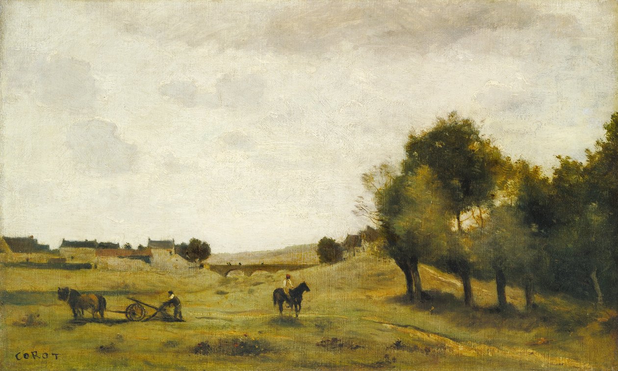 Uitzicht nabij Epernon door Jean Baptiste Camille Corot