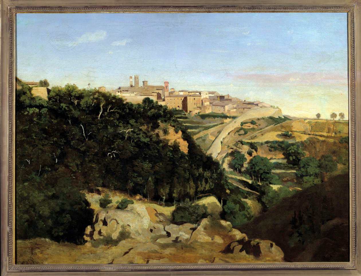 Volterra, le Municipe door Jean Baptiste Camille Corot