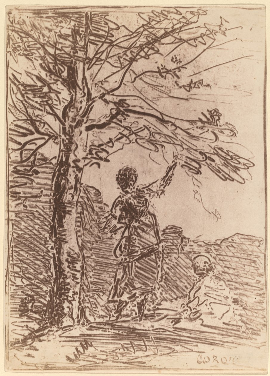 Jonge Vrouw en de Dood (La Jeune Fille et la Mort) door Jean-Baptiste-Camille Corot