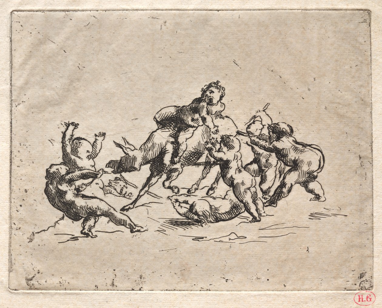 Bacchanaal met Kinderen en Ezel door Jean Baptiste Carpeaux