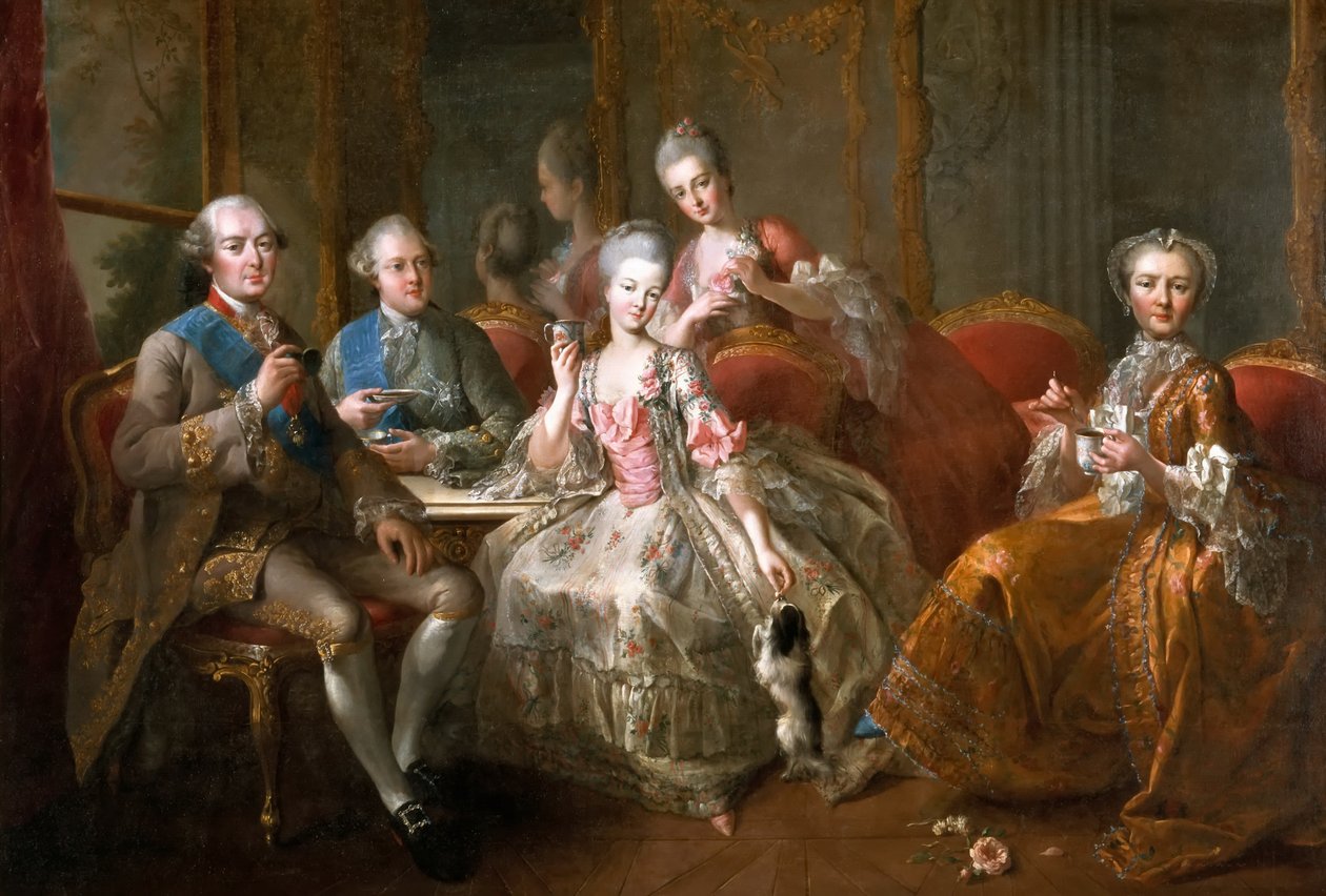 De kop chocolademelk De familie Penthièvre door Jean Baptiste Charpentier