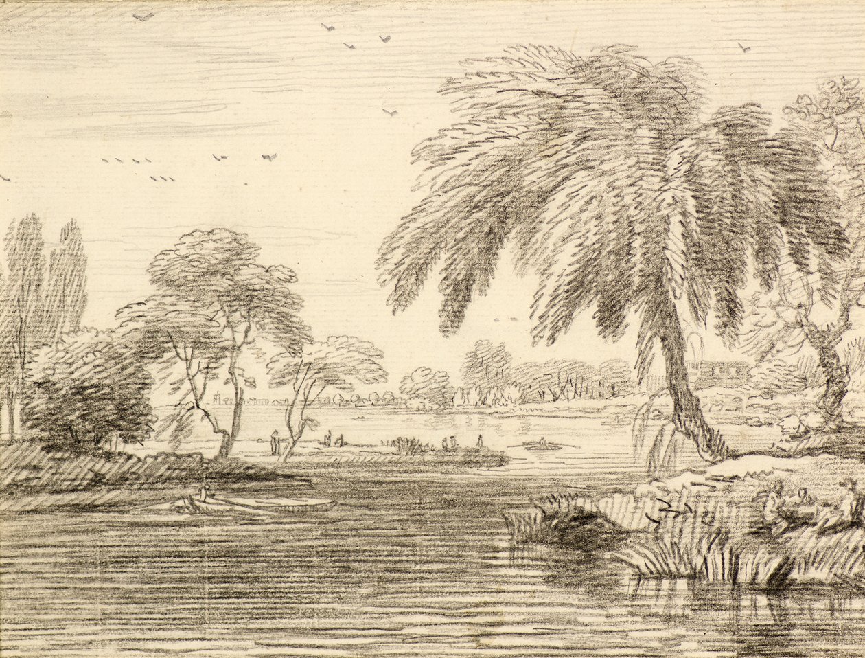 Landschap door Jean Baptiste Claude Chatelain