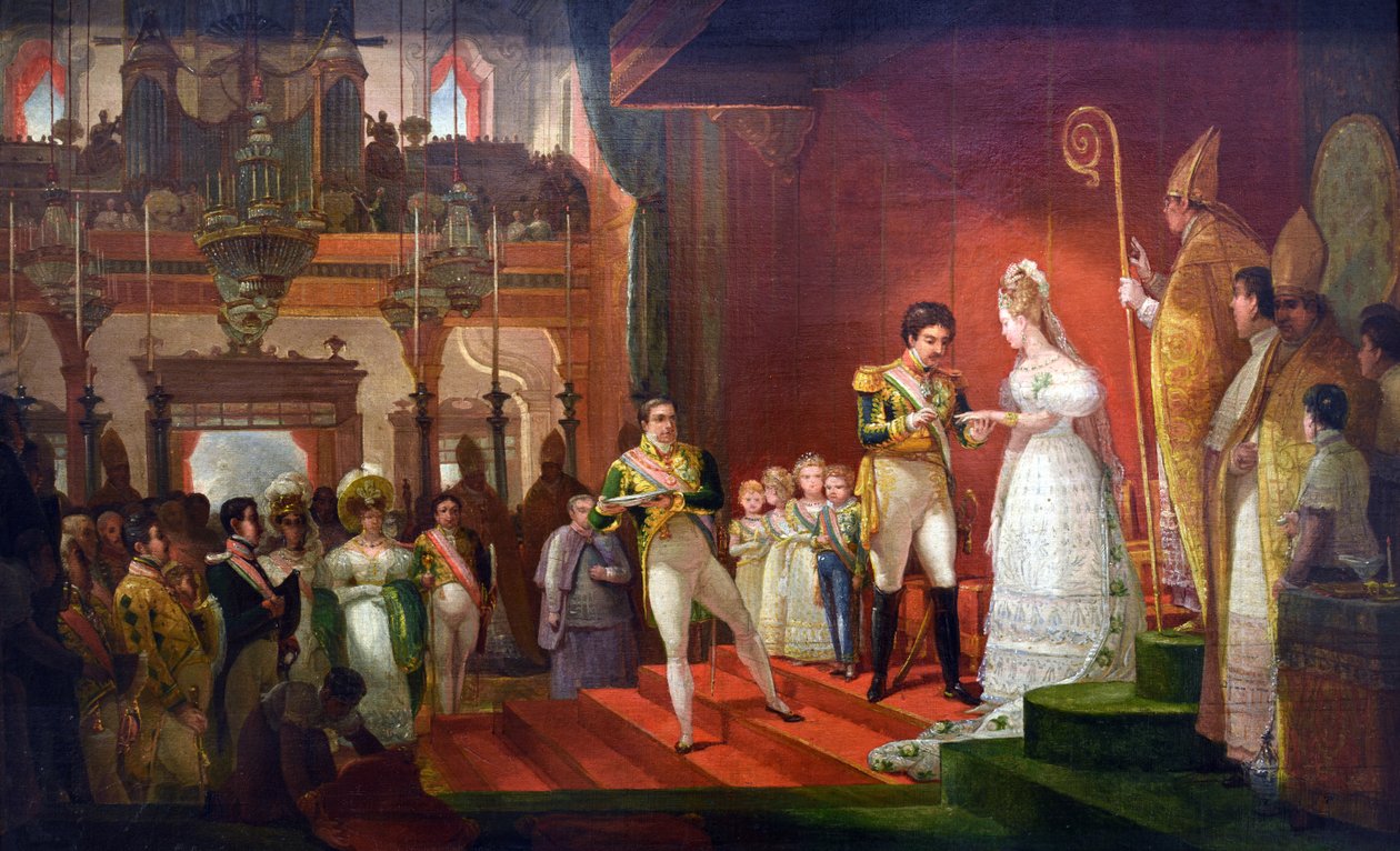 Tweede huwelijk van S.M.I. D. Pedro I door Jean Baptiste Debret