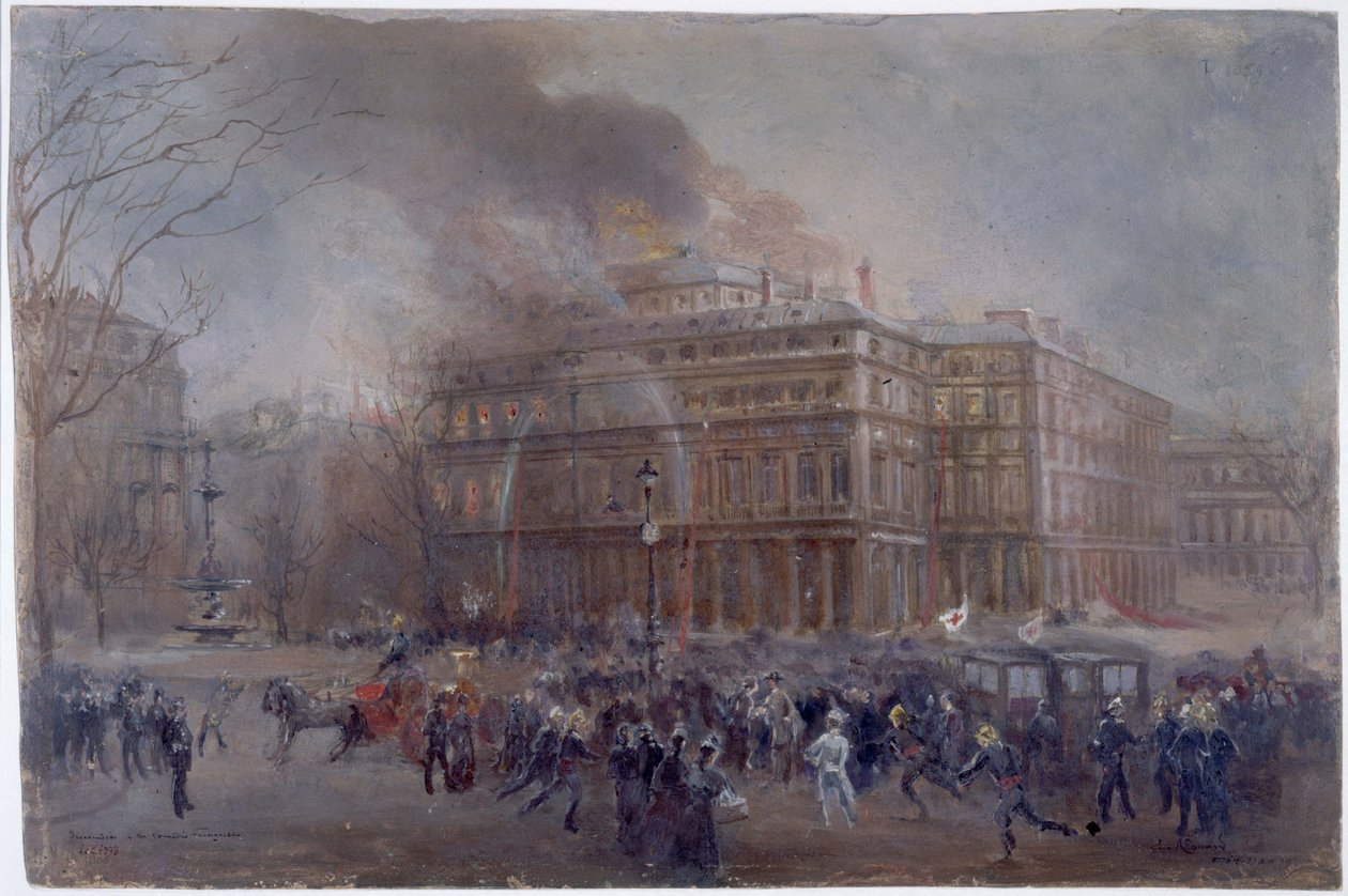 De Brand van de Comédie-Française, 8 maart 1900 door Jean Baptiste Edmond Allouard