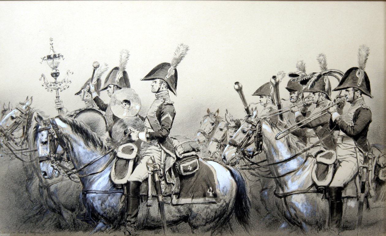 Napoleontische Oorlogen, Band van de 4e Dragoons door Jean Baptiste Edouard Detaille