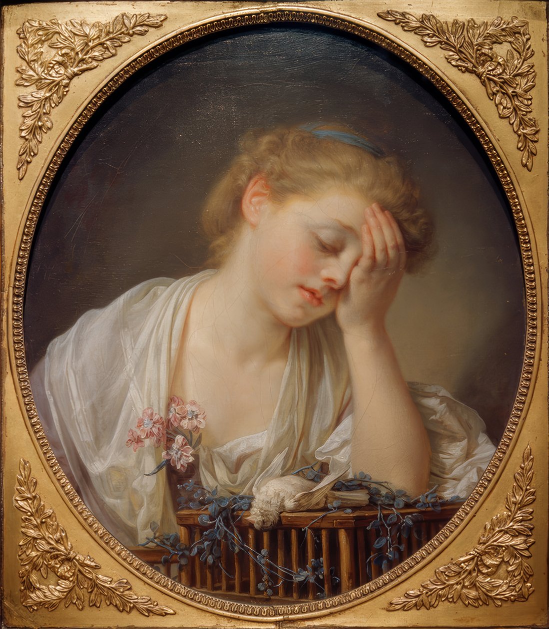 Het Jonge Meisje dat haar Dode Vogel Beklaagt door Jean Baptiste Greuze