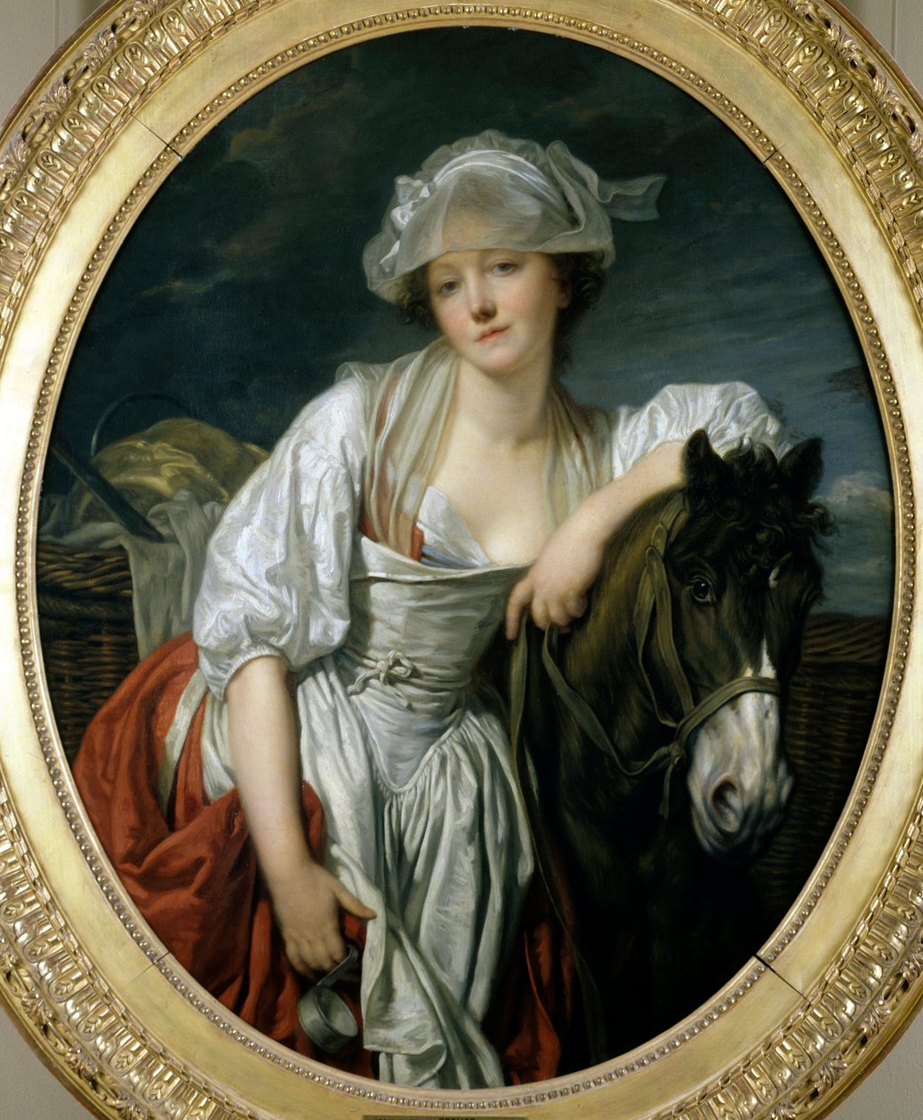 De melkmeid door Jean Baptiste Greuze