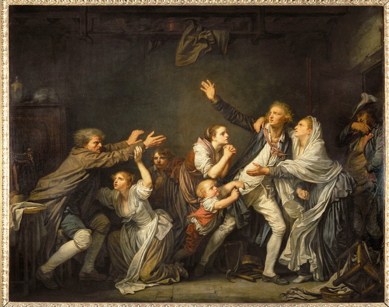 De vaderlijke vloek ... door Jean Baptiste Greuze