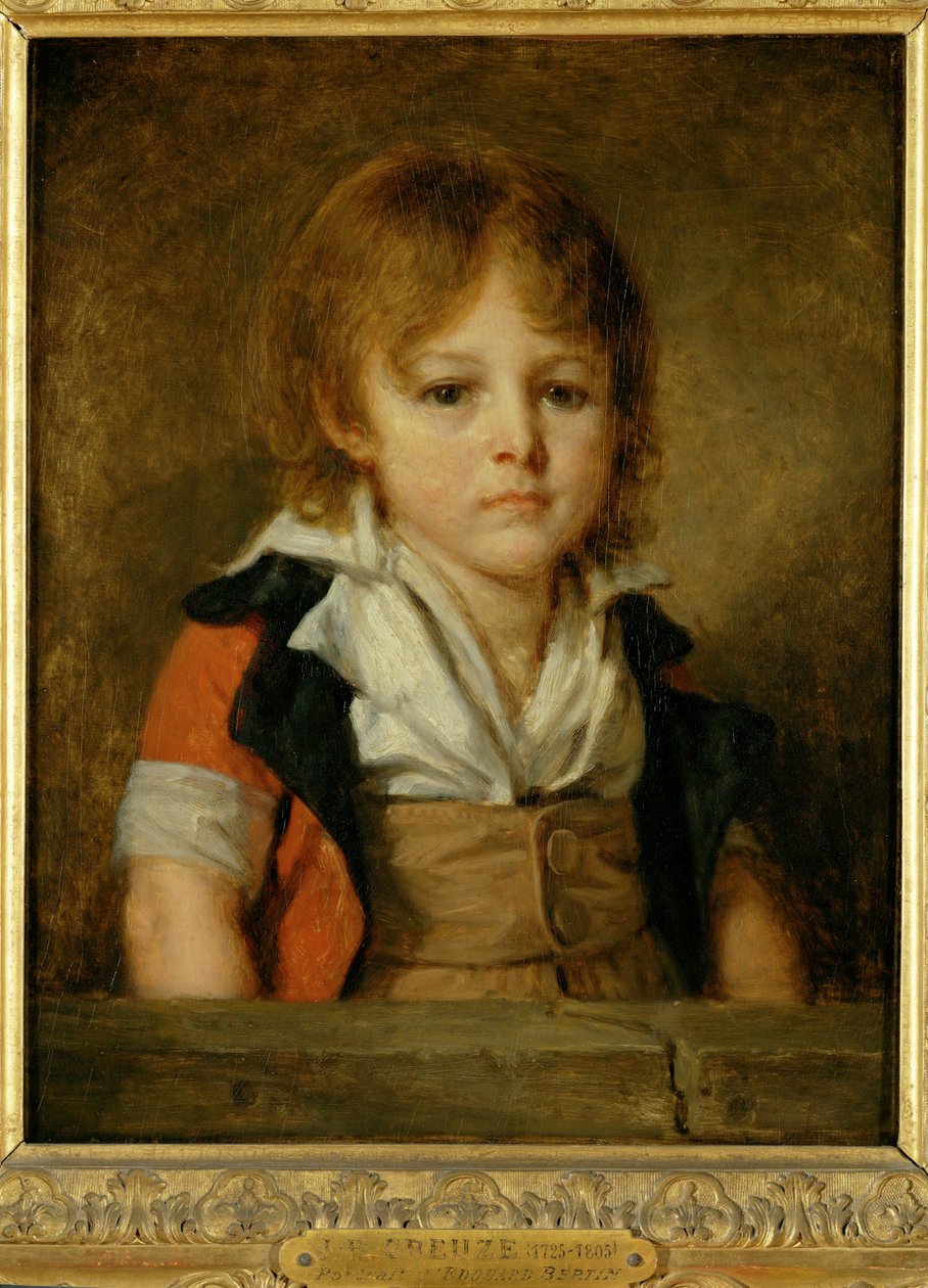 De heer Bertin als kind, later schilder en journalist ... door Jean-Baptiste Greuze