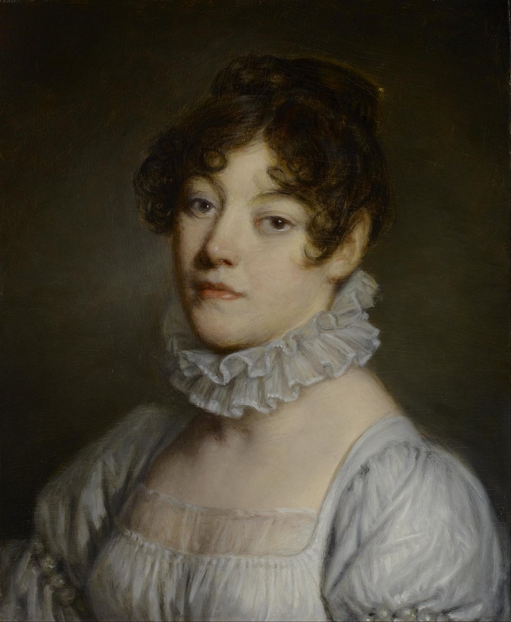 Portret van een jonge vrouw door Jean-Baptiste Greuze