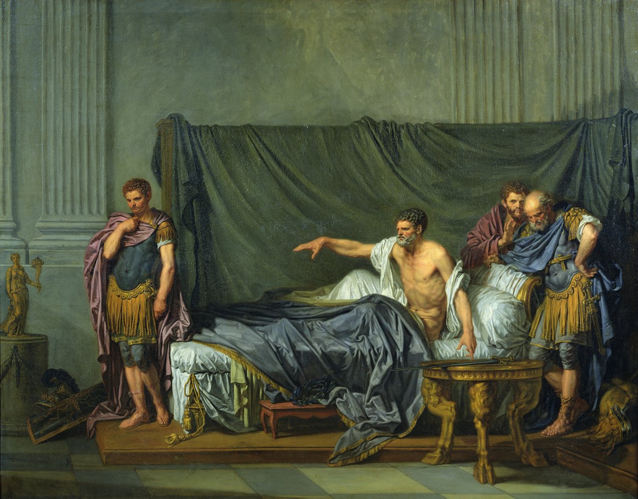 De Keizer Severus berispt zijn zoon, Caracalla, omdat hij hem wilde vermoorden, 1769 door Jean Baptiste Greuze