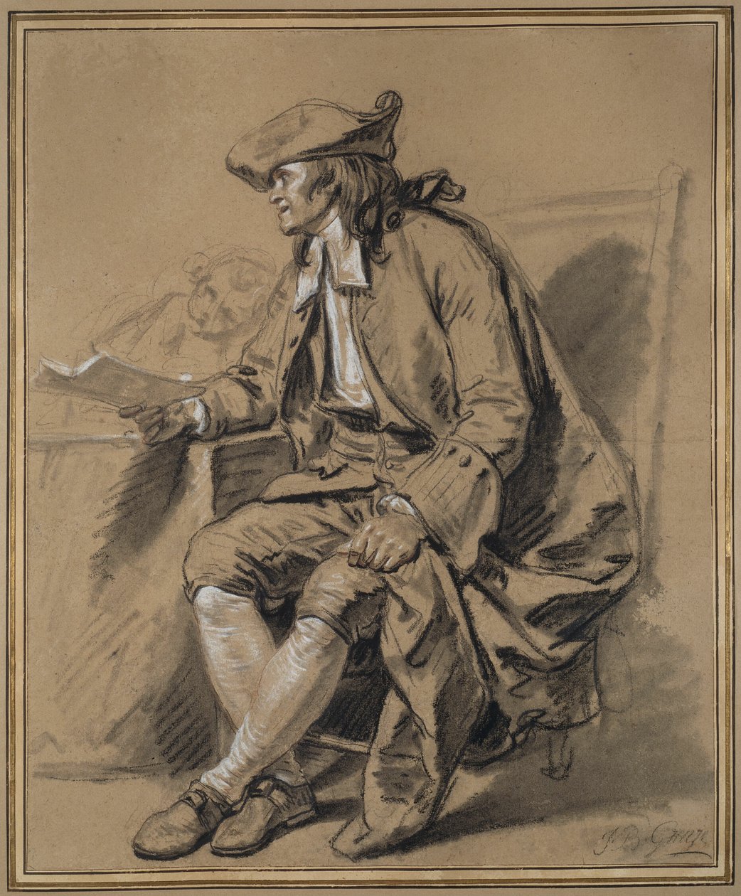 De notaris: Een studie voor "Het huwelijkscontract door Jean Baptiste Greuze