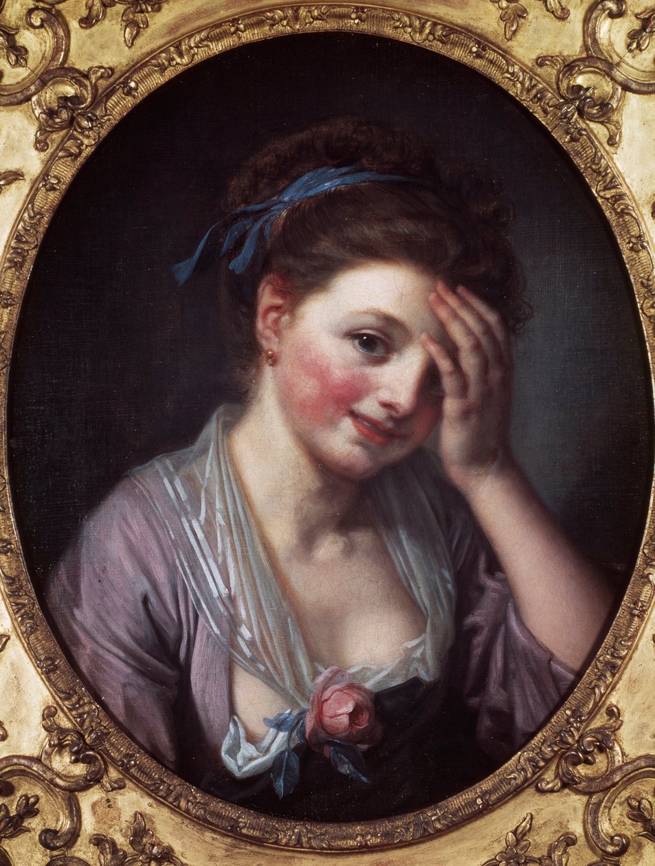 Het meisje heeft de roos door Jean Baptiste Greuze