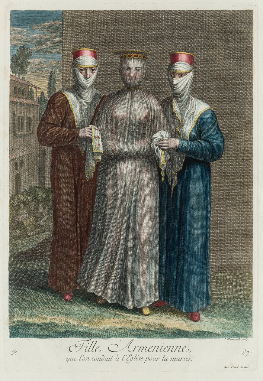 Armeense bruid voor de bruiloft, 1714 door Jean Baptiste Haussard
