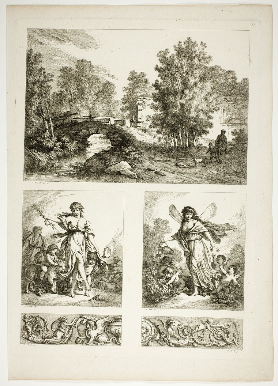 Plaat 22 van 38 uit Oeuvres de J. B. Huet door Jean Baptiste Huet
