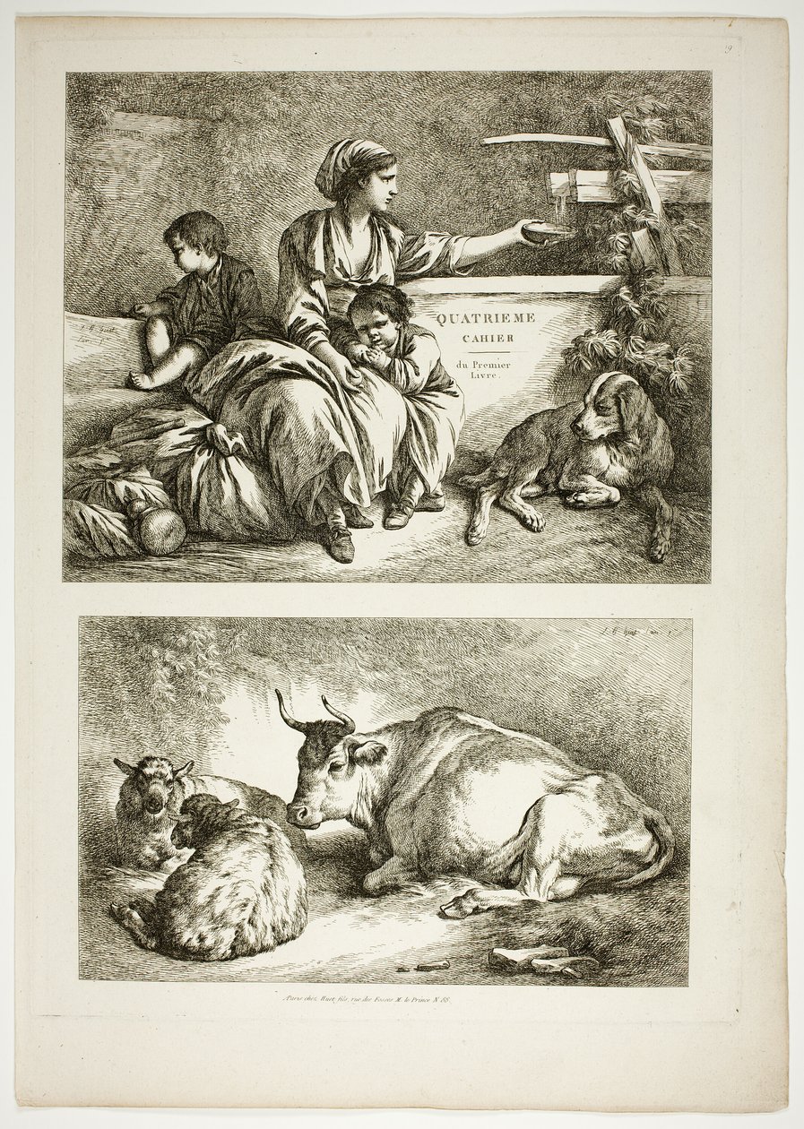 Plaat Negentien van 38 uit Oeuvres de J. B. Huet door Jean Baptiste Huet