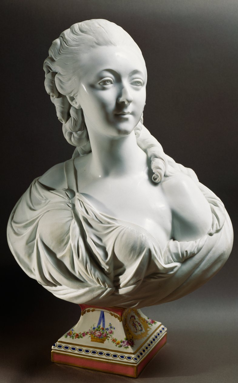 Borstbeeld van Marie-Jeanne Becu, Comtesse Du Barry (1743-1793) door Jean Baptiste II Lemoyne