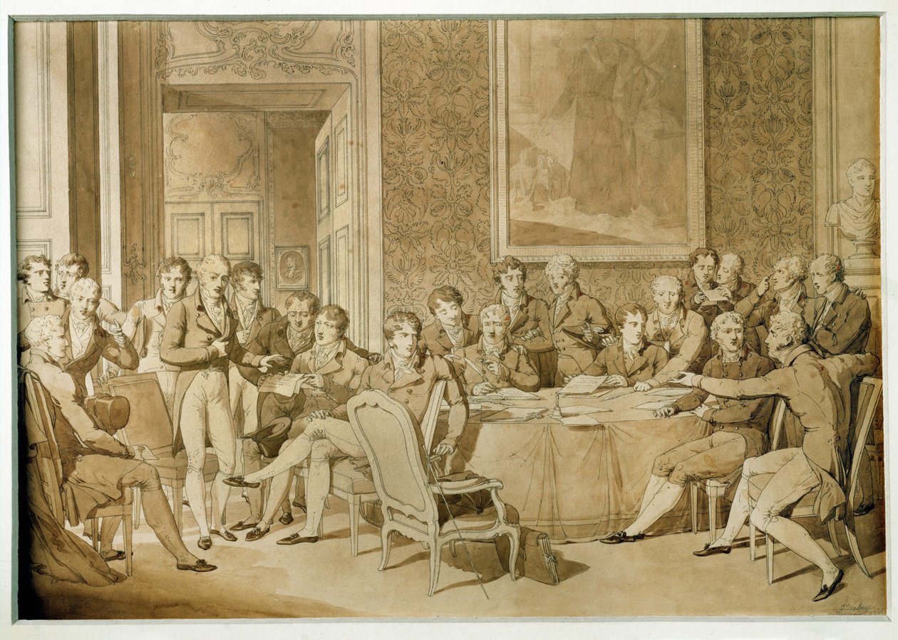 Vergadering van het Congres van Wenen ... door Jean Baptiste Isabey