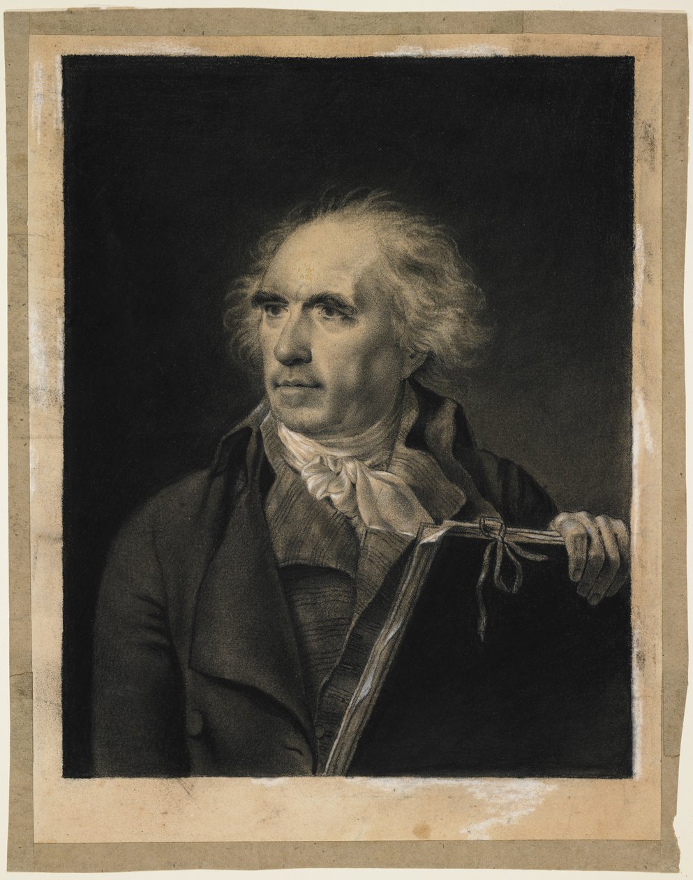 Portret van Hubert Robert, c.1798-99 (zwart en wit krijt) door Jean Baptiste Isabey