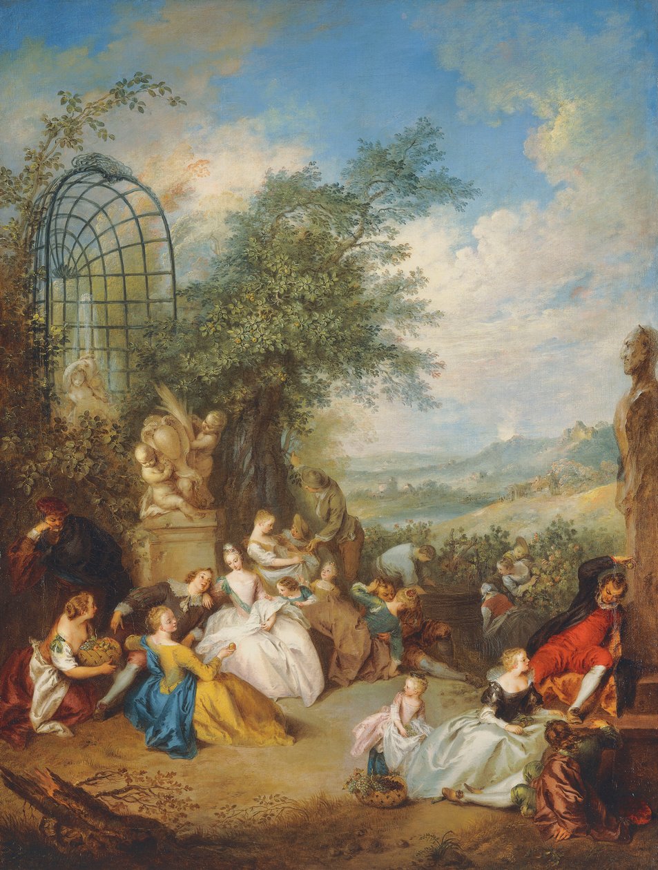 Een feest tijdens de druivenoogst door Jean Baptiste Joseph Pater