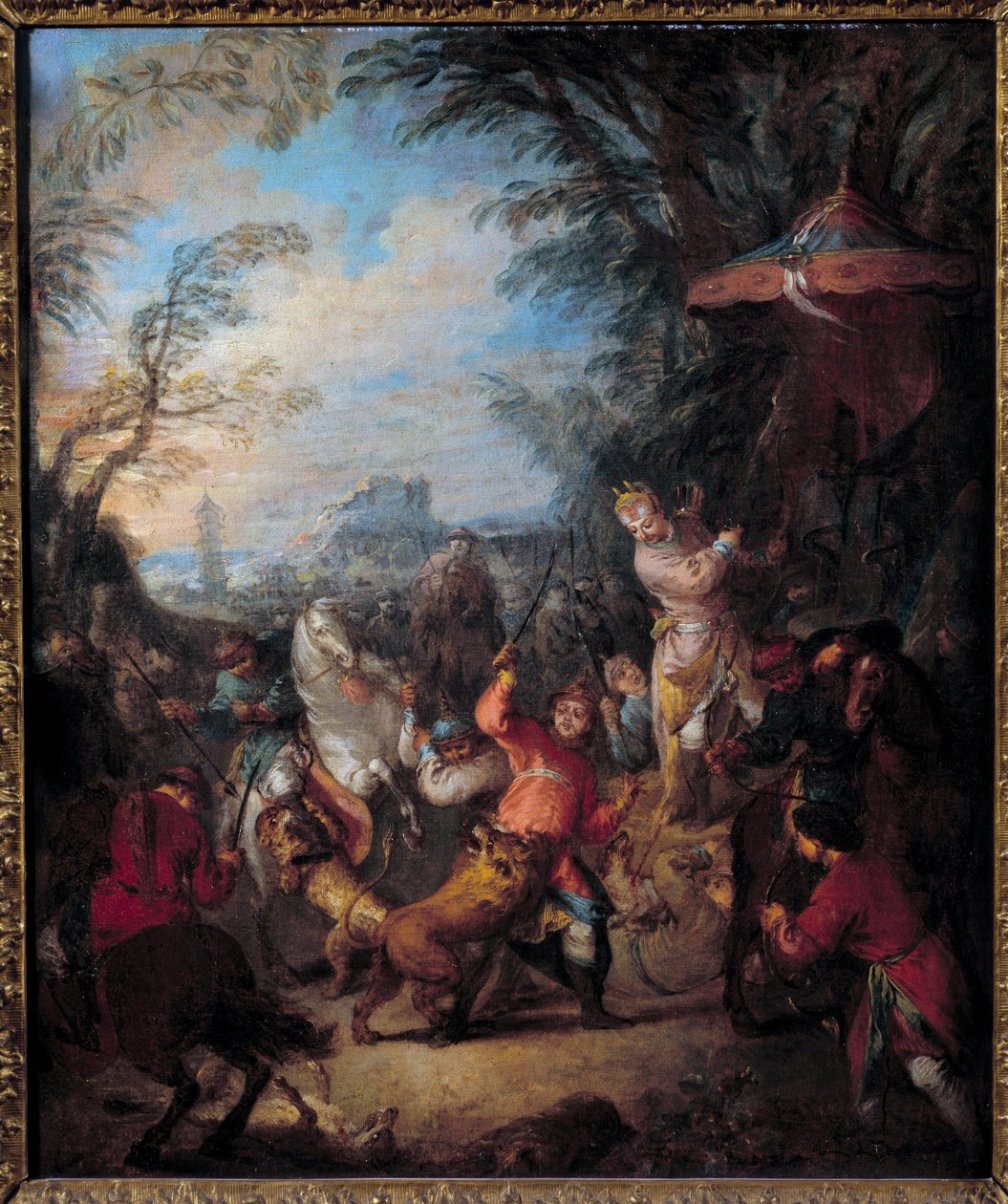 Chinese jacht Schilderij door Jean Baptiste Pater door Jean Baptiste Joseph Pater