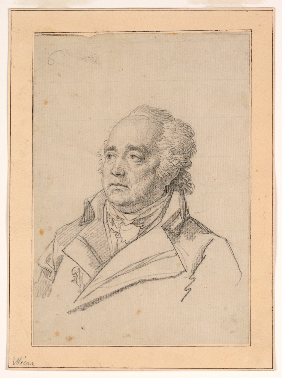 Portret van een man, Giuseppe Valadier door Jean Baptiste Joseph Wicar