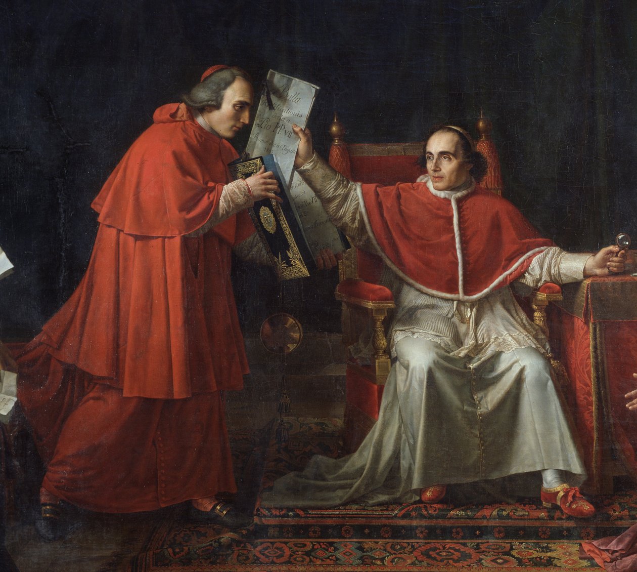 Ondertekening van het Concordaat tussen Frankrijk en de Heilige Stoel, door paus Pius VII (1742 - 1823), 15 augustus door Jean Baptiste Joseph Wicar