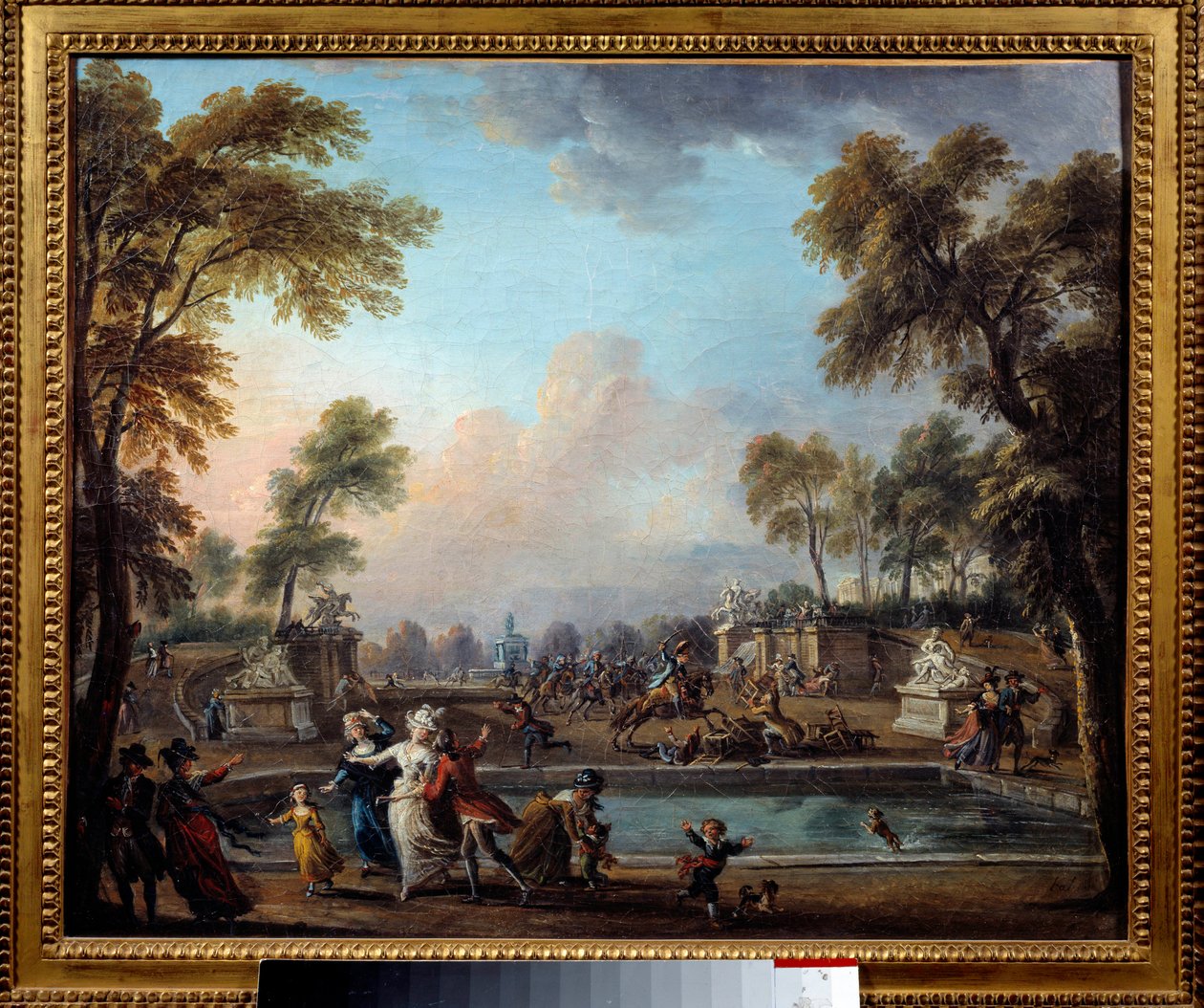 De aanval van de Prins van Lambesc in de Jardin des Tuileries op 12 juli door Jean Baptiste Lallemand