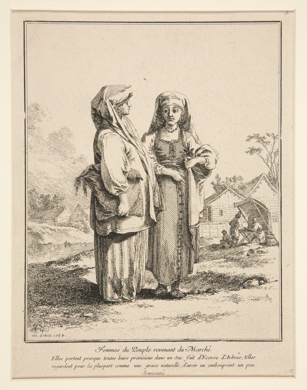 Vrouwen van het Volk Terugkerend van de Markt door Jean Baptiste Le Prince
