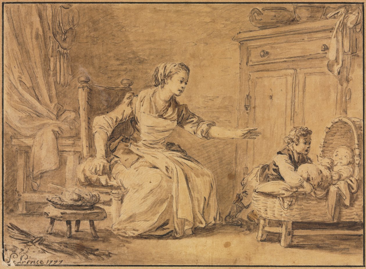 Moederlijke Zorg door Jean Baptiste Le Prince