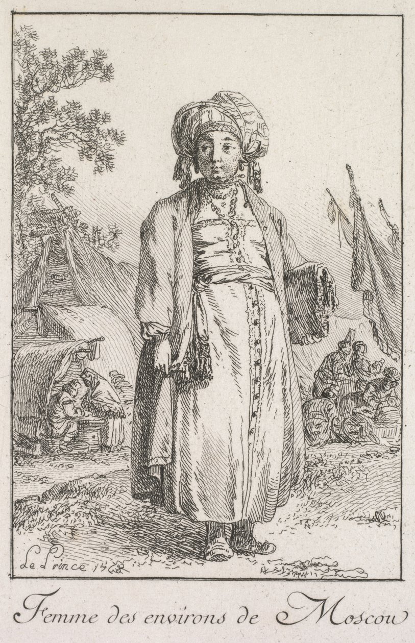 Vrouw uit de Buitenwijken van Moskou door Jean Baptiste Le Prince