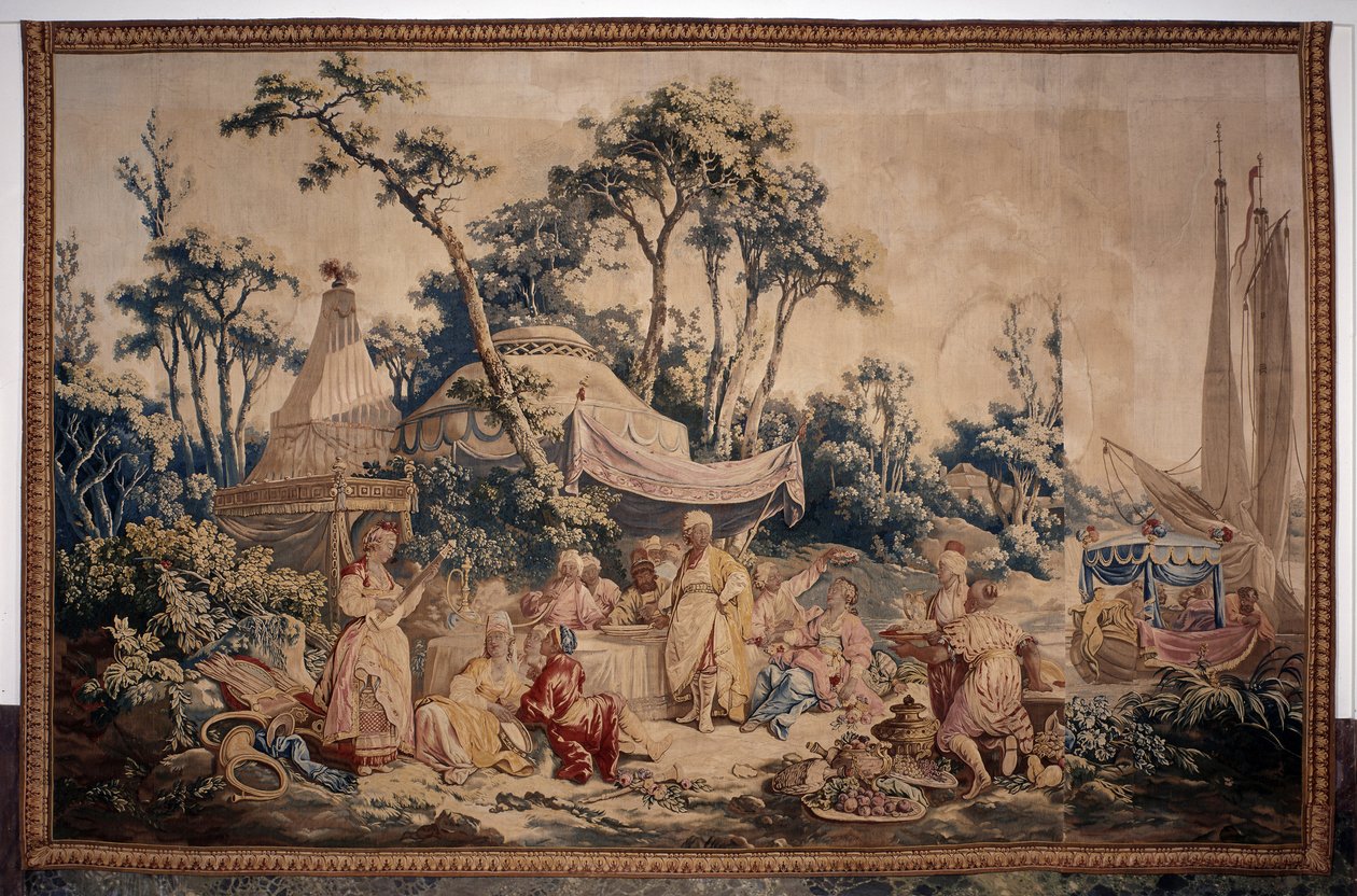Het buitenbanket, een gordijn van Russische spellen door Jean Baptiste Leprince
