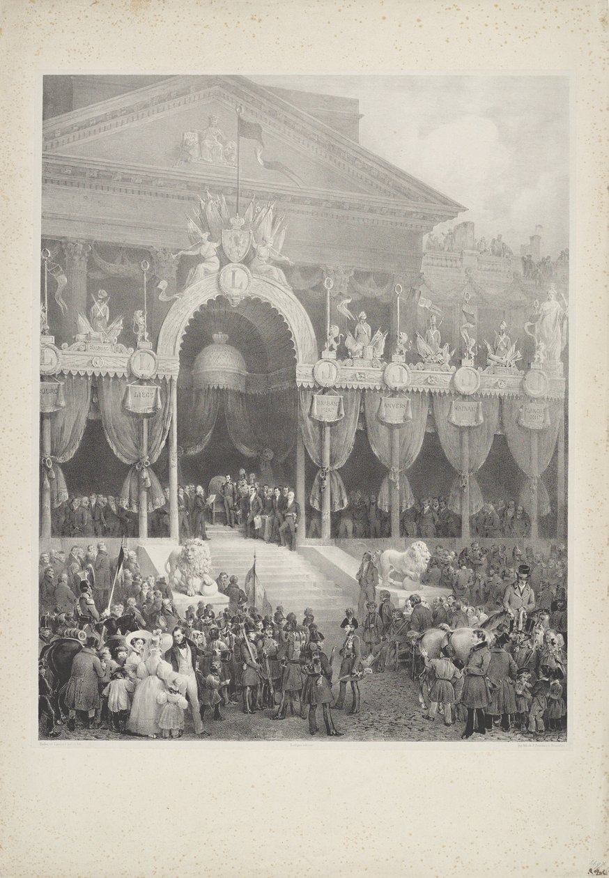 Inhuldiging van Leopold I als koning der Belgen, 1831 door Jean-Baptiste Madou