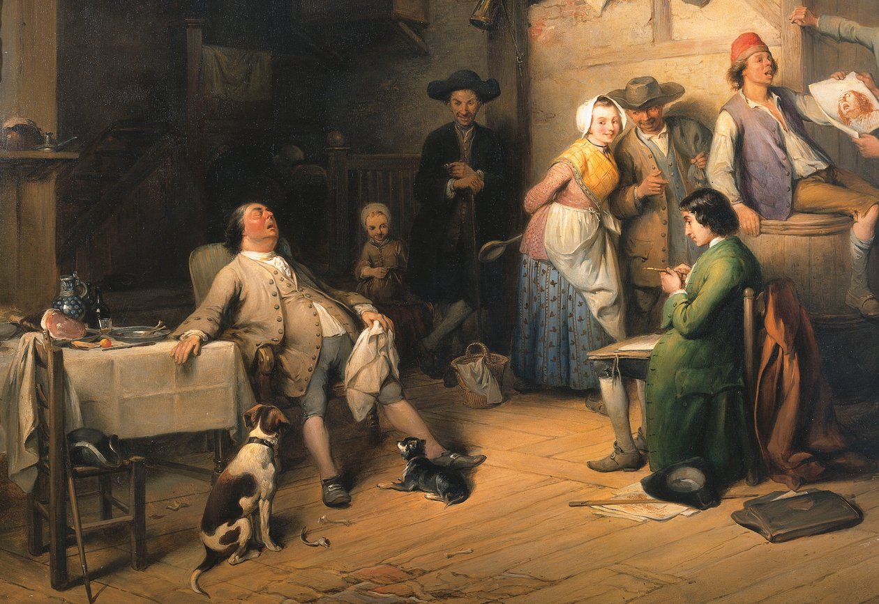 Betrapt tijdens een siësta, 1842 door Jean Baptiste Madou