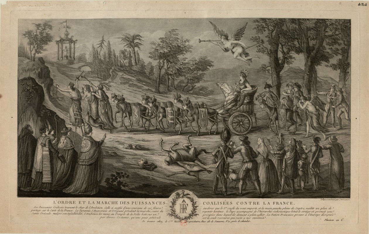 De Mars van de Geallieerde Machten tegen Frankrijk, 1798 door Jean Baptiste Marie Louvion
