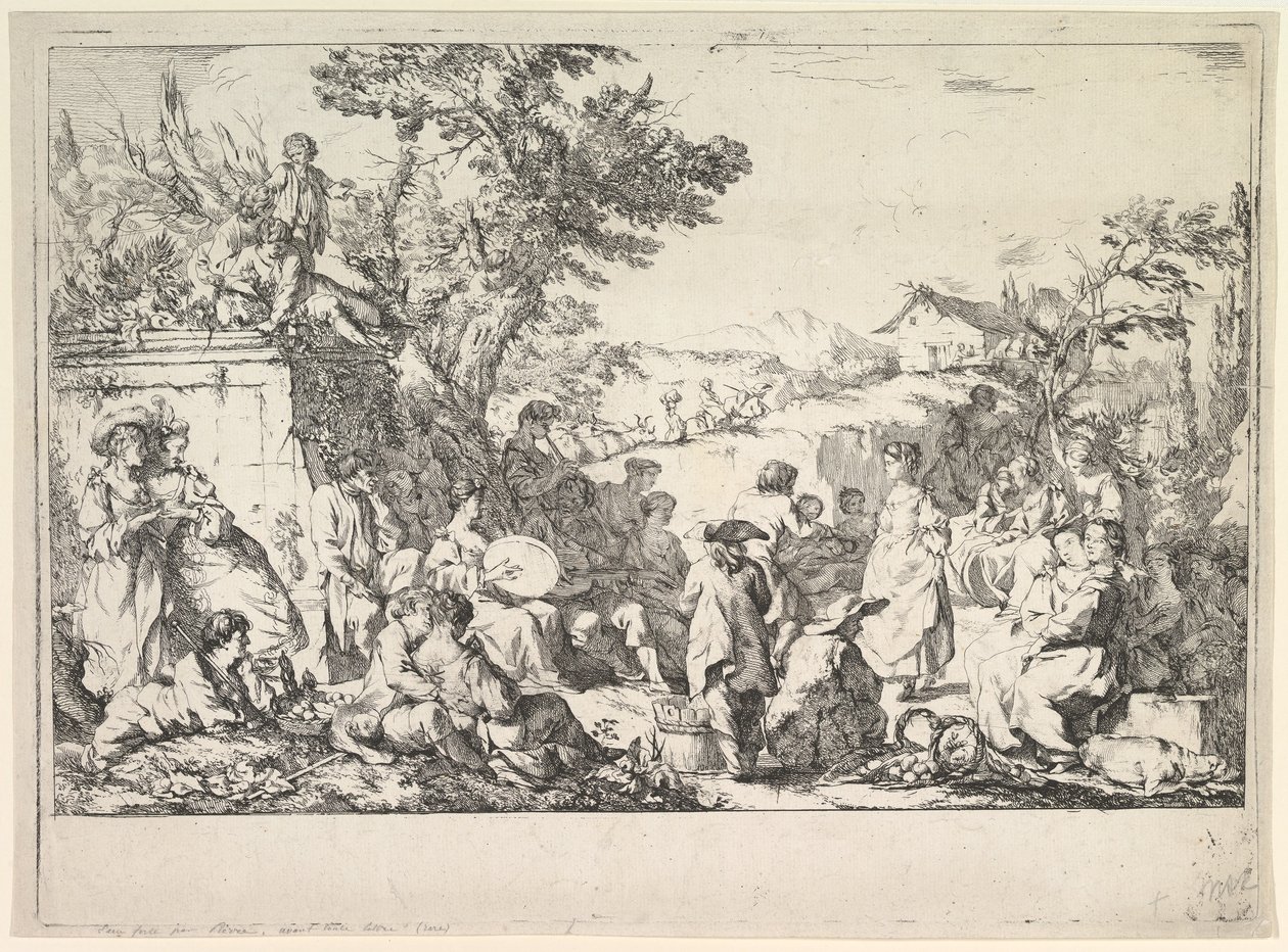 Het dorpsfeest, ca. 1735-40 door Jean Baptiste Marie Pierre
