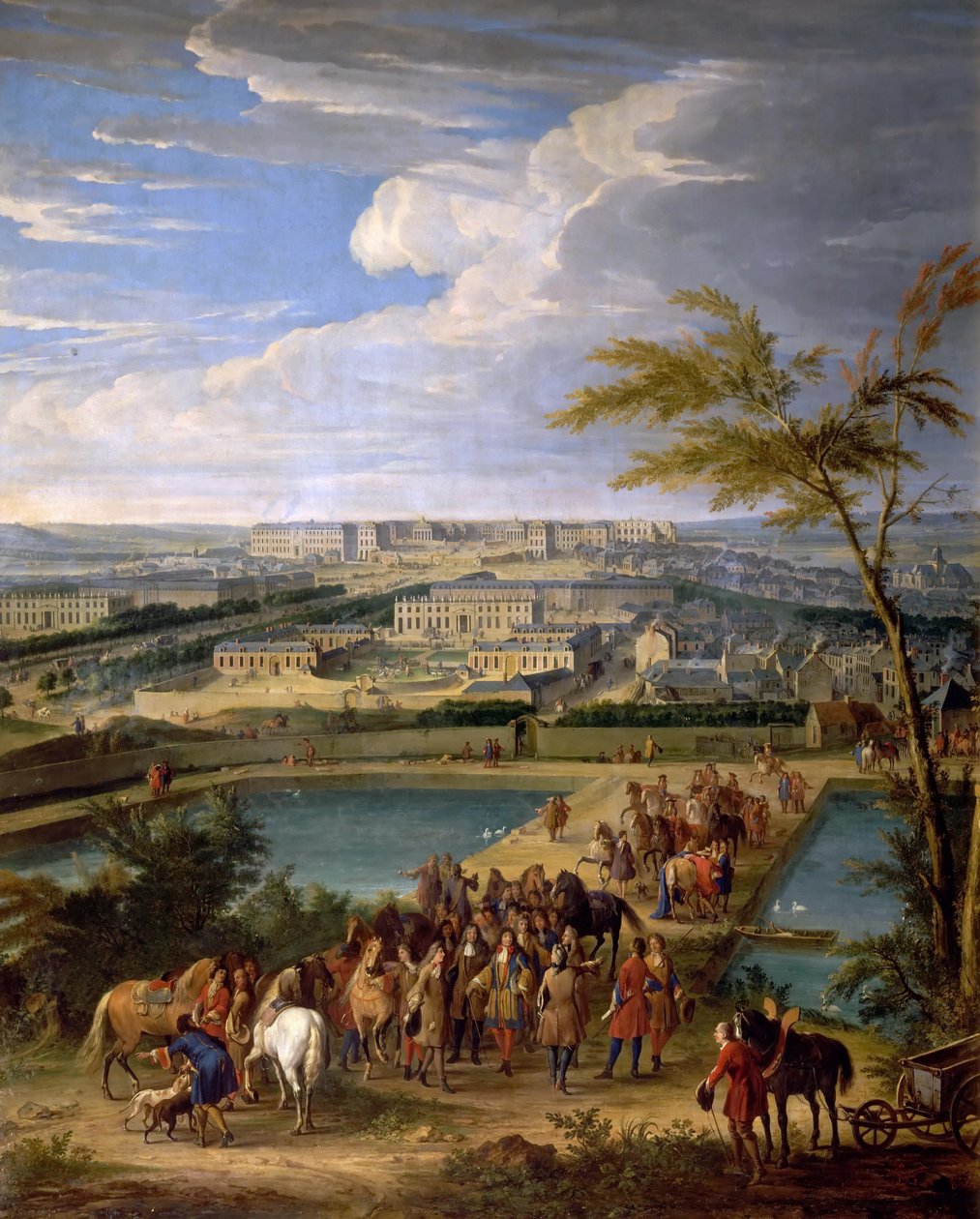 Uitzicht op de stad en het paleis van Versailles vanaf de Montbauron-heuvel door Jean-Baptiste Martin