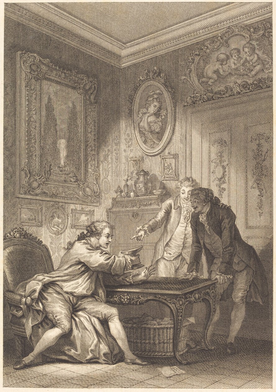 De Betoverde Beker door Jean Baptiste Michel Dupreel after Jean Honoré Fragonard