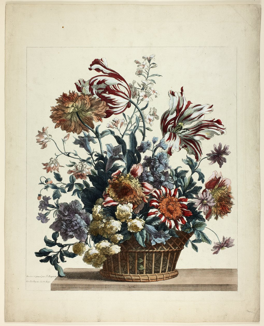 Mand met bloemen door Jean Baptiste Monnoyer