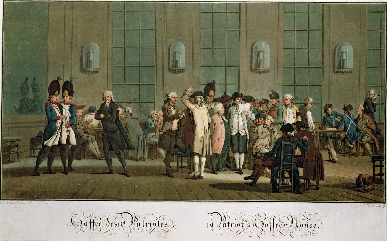 Een Patriottisch Koffiehuis (1e editie druk) (19e eeuw) door Jean Baptiste Morret