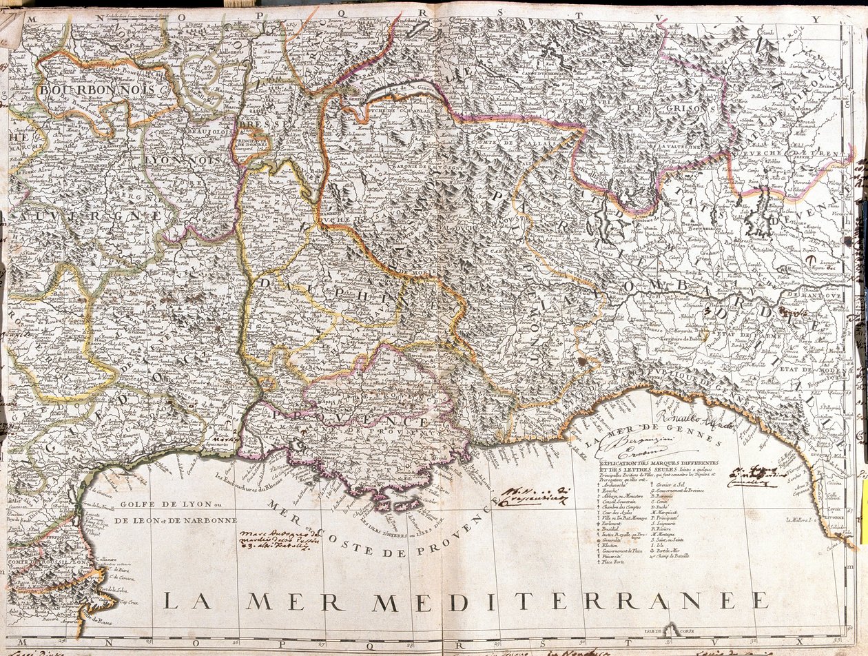Kaart van Dauphiné en Provence (Frankrijk) door Jean Baptiste Nolin