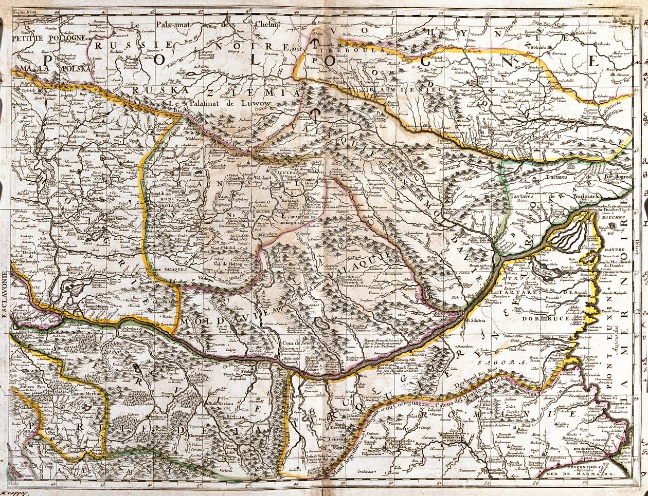 Kaart van Moravisch Wallachije (Tsjechië) (Gravure) door Jean-Baptiste Nolin