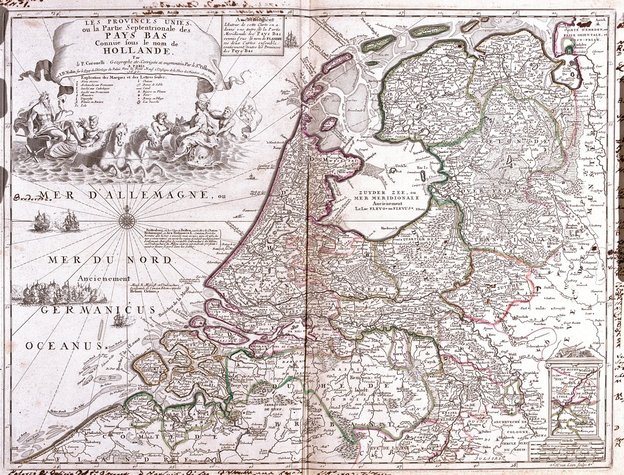 Kaart van Nederland door Jean Baptiste Nolin