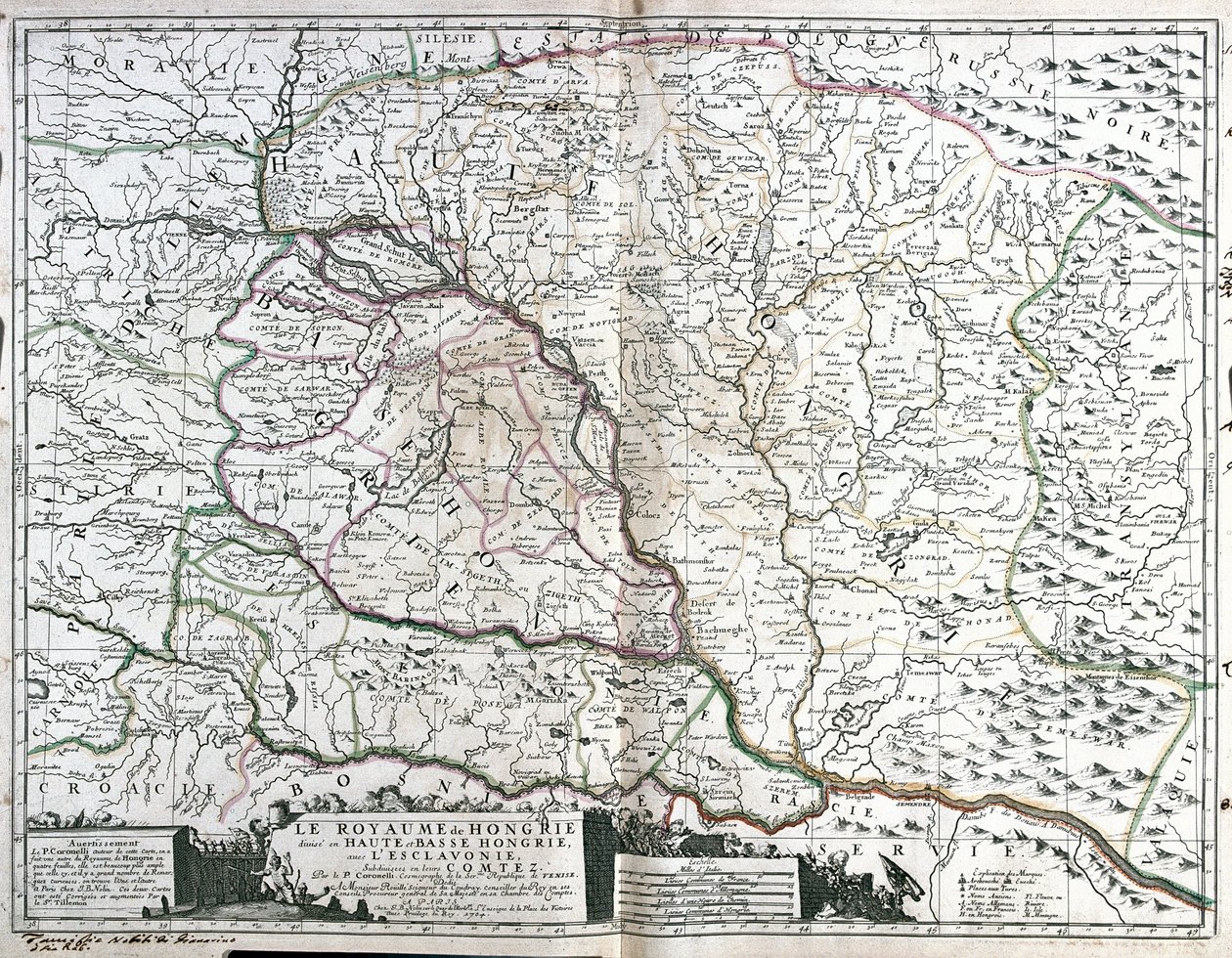 Kaart van het Koninkrijk Hongarije (gravure) door Jean Baptiste Nolin