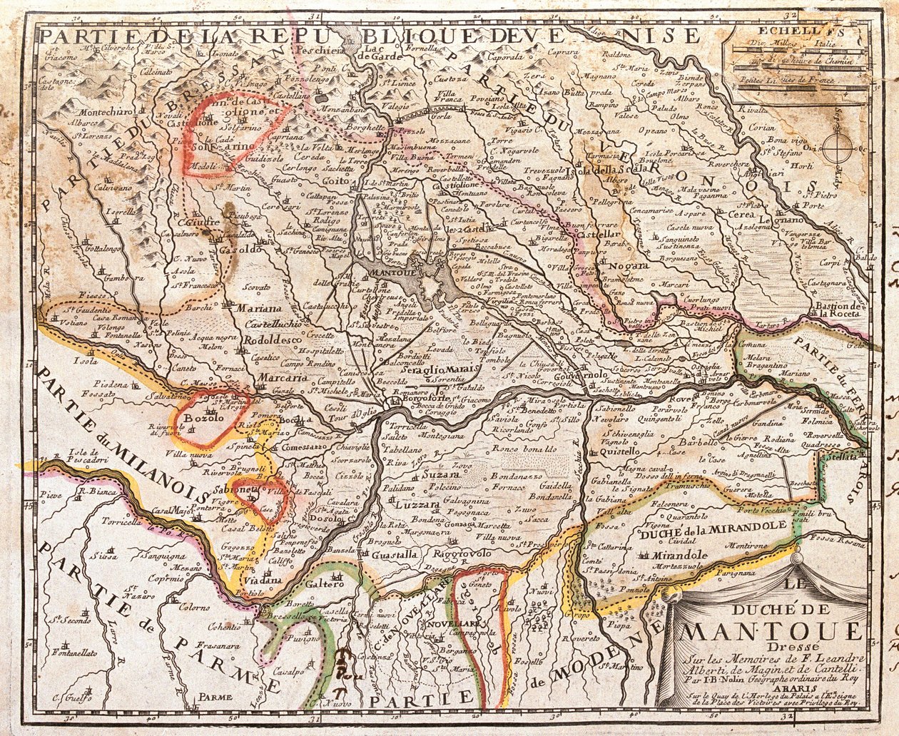 Kaart van de provincie Mantova (Italië) door Jean Baptiste Nolin