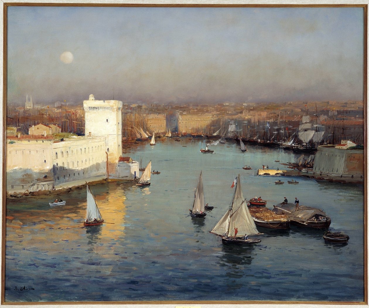 Uitzicht op de Oude Haven van Marseille vanaf de Pharo door Jean Baptiste Olive