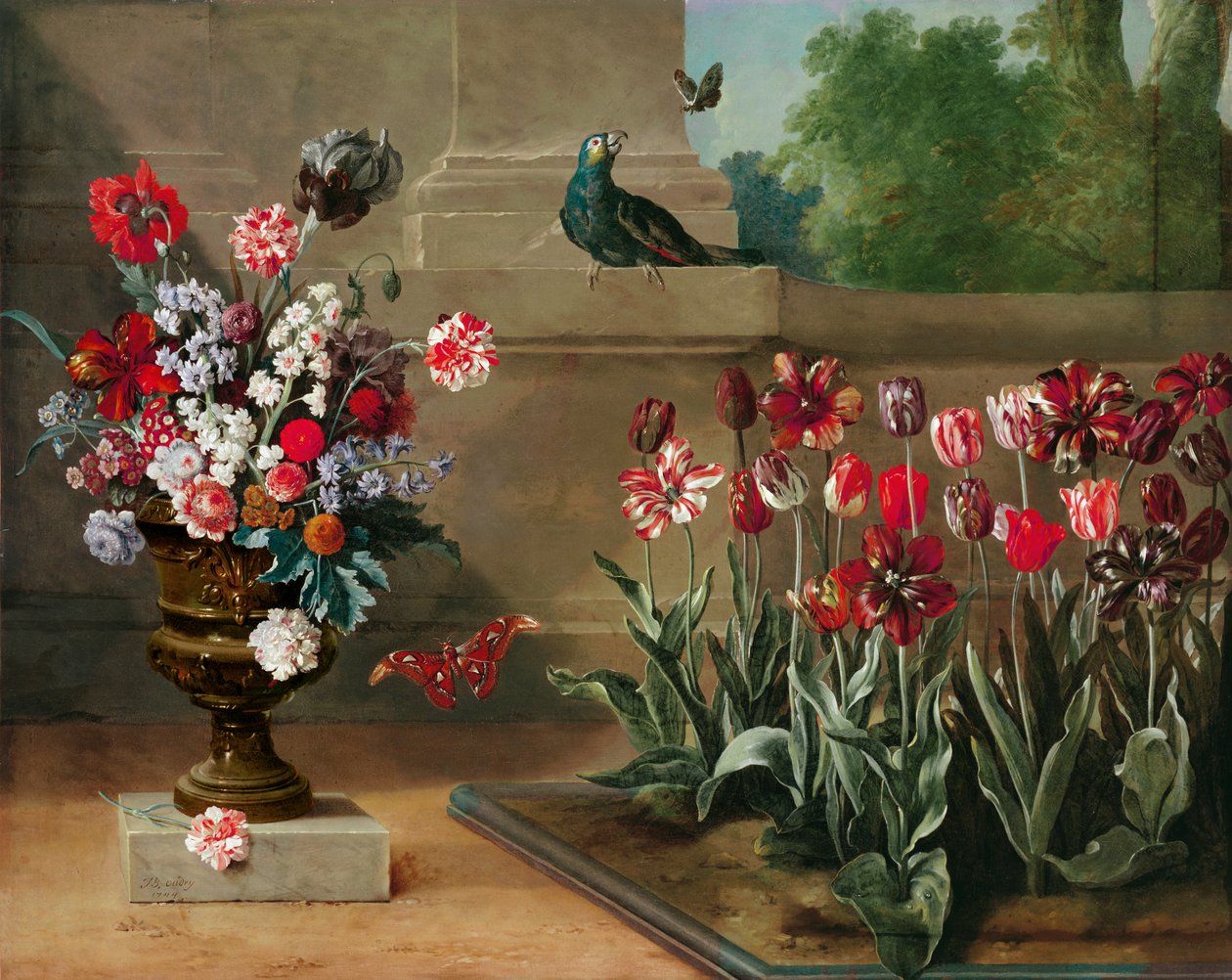 Hoek van de tuin van Monsieur de la Bruyere, 1744 door Jean Baptiste Oudry
