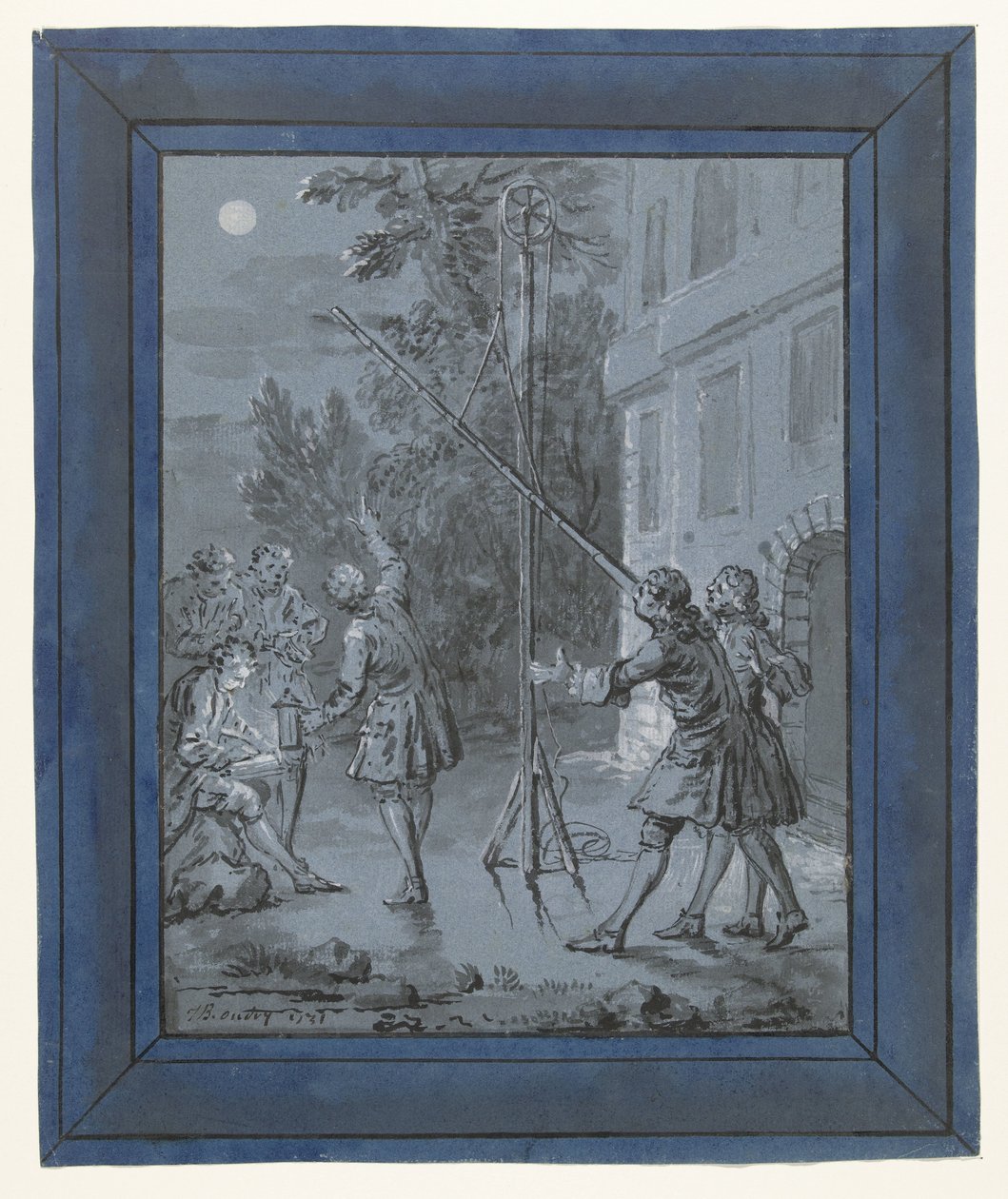 Een dier in de maan door Jean Baptiste Oudry